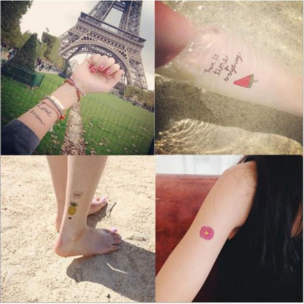 Combo 30 tấm hình xăm nước hình xăm dán tatoo mini stickers anime emoji cảm xúc cute đẹp dễ thương giá rẻ