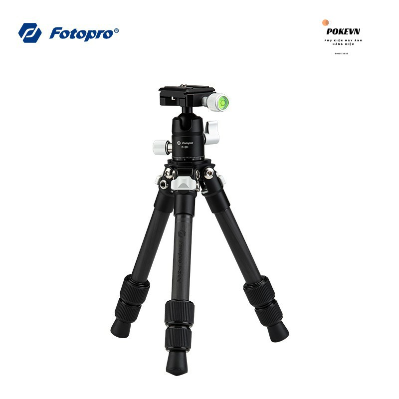 Tripod Fotopro P-2 MINI CARBON, chân máy ảnh chuyên nghiệp cho vlogger, blogger, nhiếp ảnh gia chụp sản phẩm tải 5kg