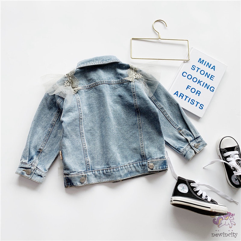 Áo Khoác Denim Thời Trang Mùa Thu Hàn Quốc Cho Bé Gái