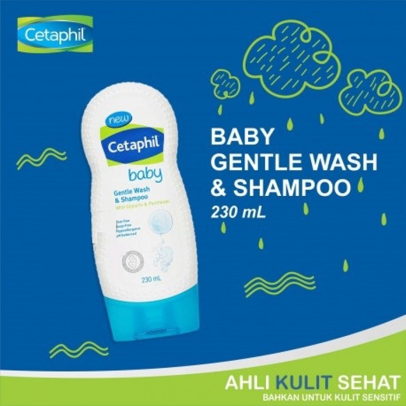 Sữa tắm cho trẻ sơ sinh Cetaphil Baby Gentle Wash &amp; Shampoo giúp tóc mềm mượt dịu nhẹ cho da trẻ sơ sinh Chai 230ml