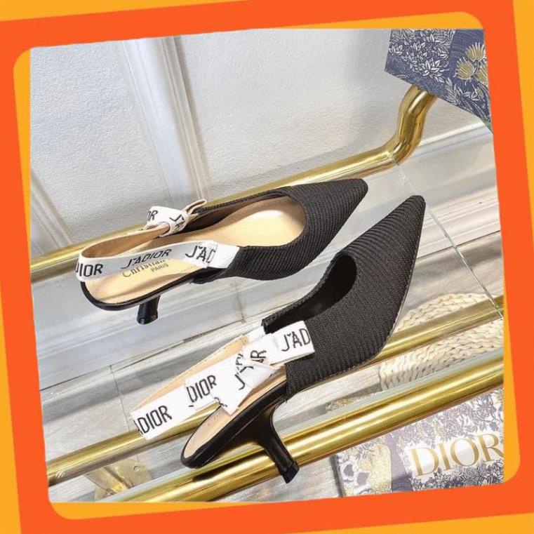 Giày cao gót, Guốc dior gân 6p quai chữ fullbox, bill, túi giấy sz 35-38 quai chữ điệu 😊