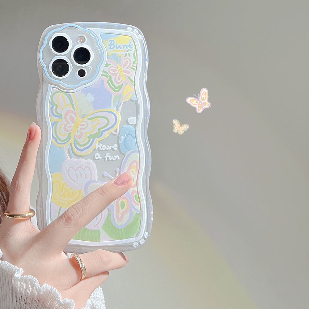 Ốp Điện Thoại Họa Tiết Bươm Bướm Cho iphone 11 12 13 pro max mini XR XS 7 8 plus