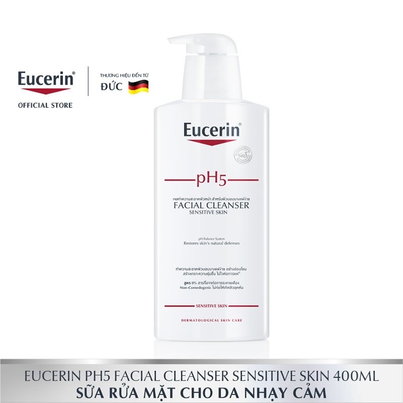 ✅(Chính Hãng) Sữa rửa mặt cho da nhạy cảm Eucerin PH5 400ml