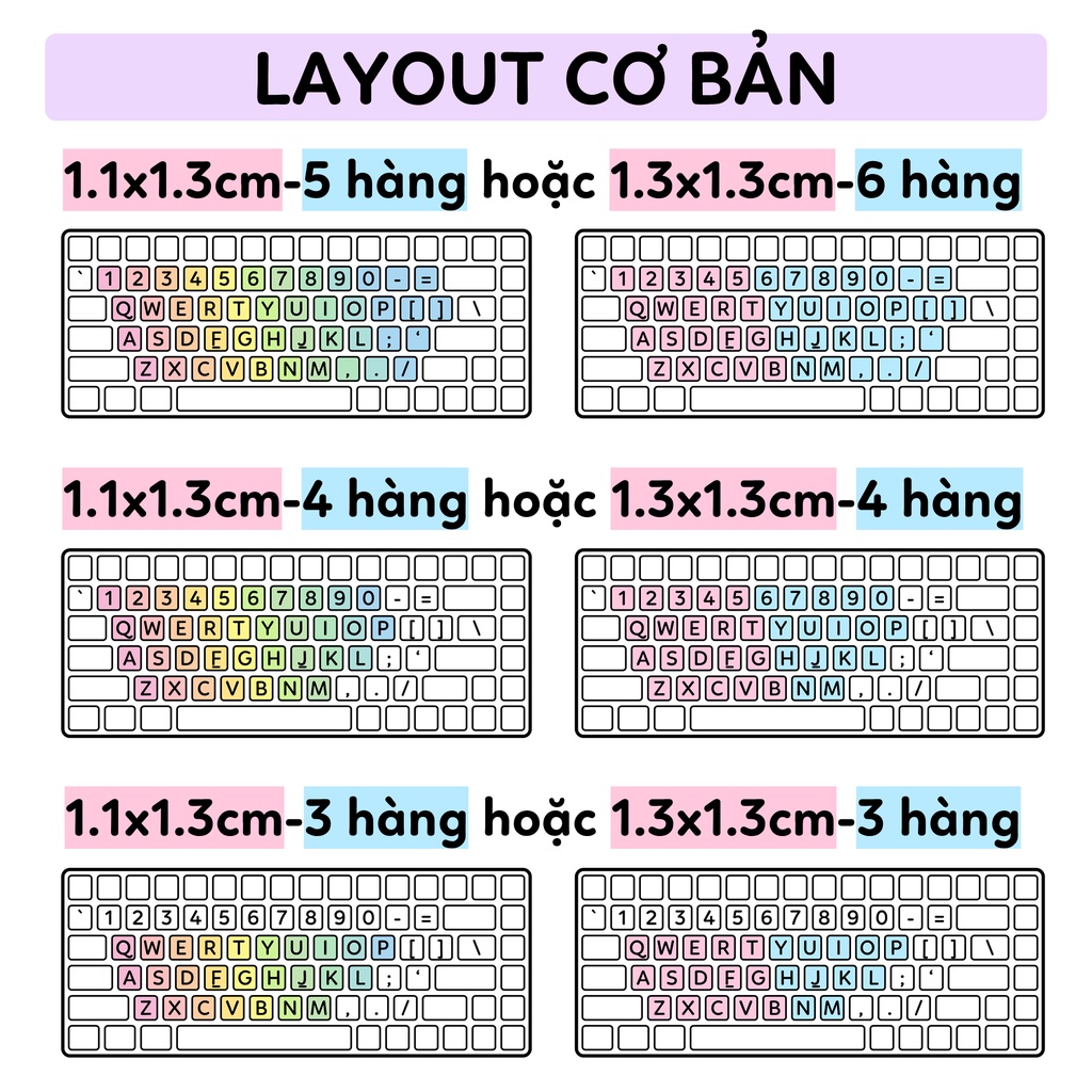 1.3cm P5 - KOREAN Miếng dán bàn phím song ngữ tiếng Hàn Quốc cầu vồng lấp lánh sticker keyboard máy tính laptop