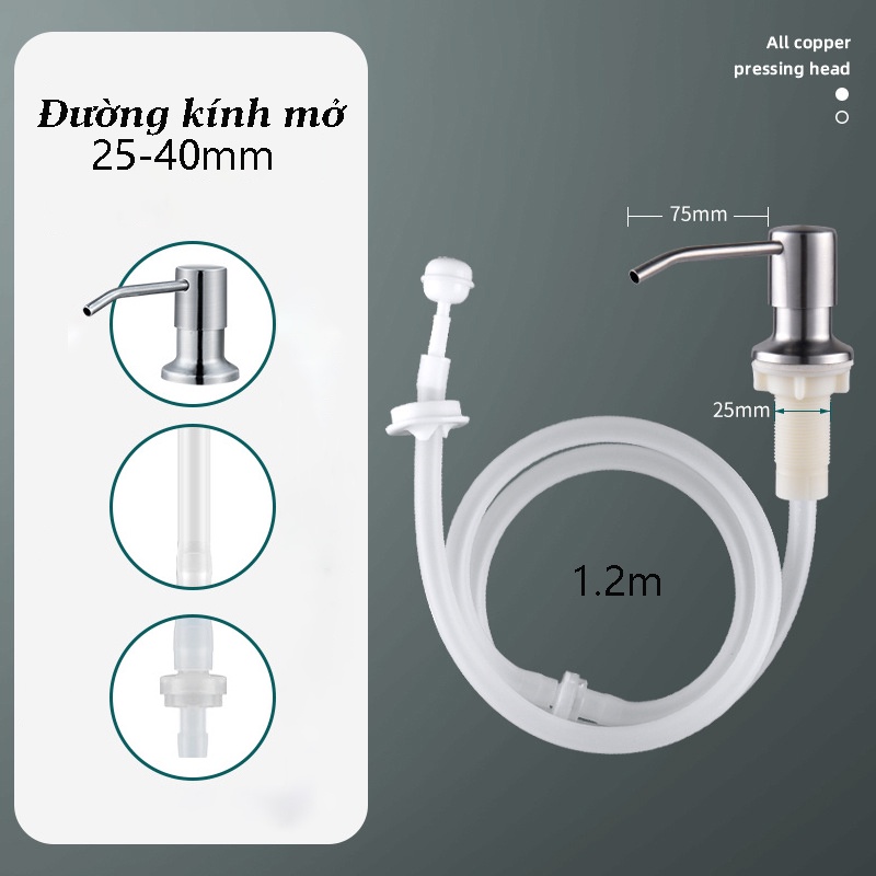 Vòi dẫn nước nước rửa chén inox 304 gắn bồn rửa bát đầu bơm mở rộng ống silicone