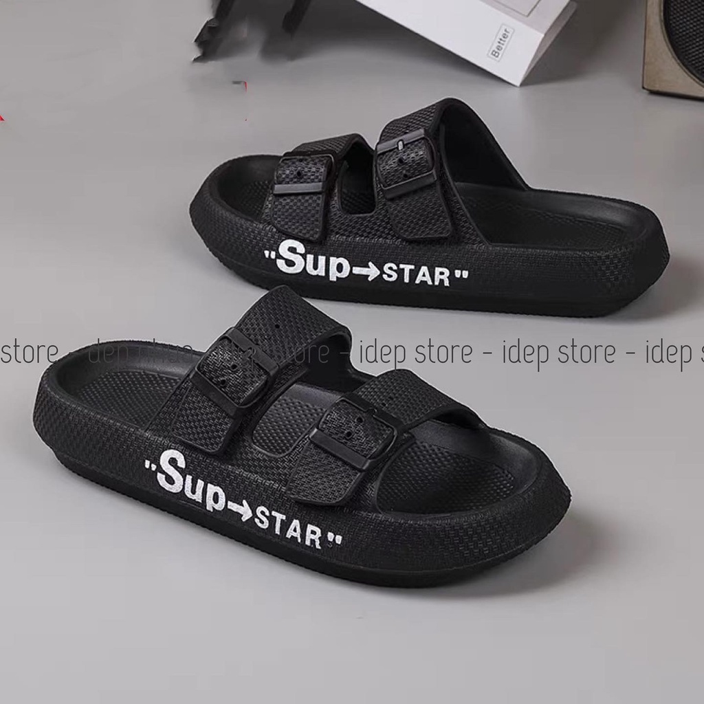 Dép bánh mì 2 quai siêu nhẹ SUP STAR cao 3.5cm đúc siêu nhẹ nam nữ iDÉP (FORM NHỎ) Maipy DL195