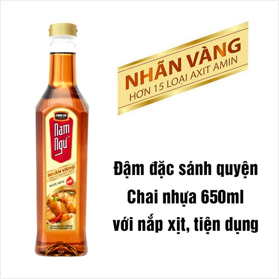 NƯỚC MẮM NAM NGƯ NHÃN VÀNG CHAI NHỰA 650ml