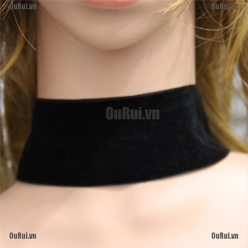 Vòng Cổ Choker Dây Nhung Đen Phong Cách Gothic Thời Trang