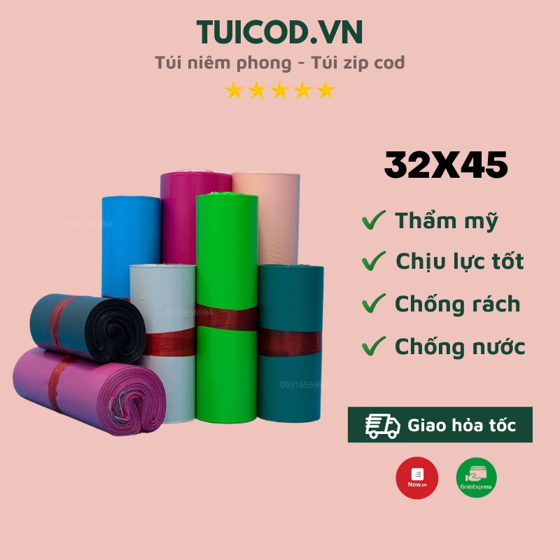 Túi Gói Hàng 32x45cm Cuộn 100 Túi Niêm Phong Tự Dính Cao Cấp