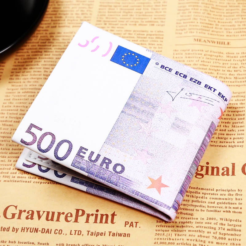 Ví Ngắn Đựng Thẻ Và Tiền Xu Họa Tiết Tiền Đô La Sáng Tạo Dành Cho Nam