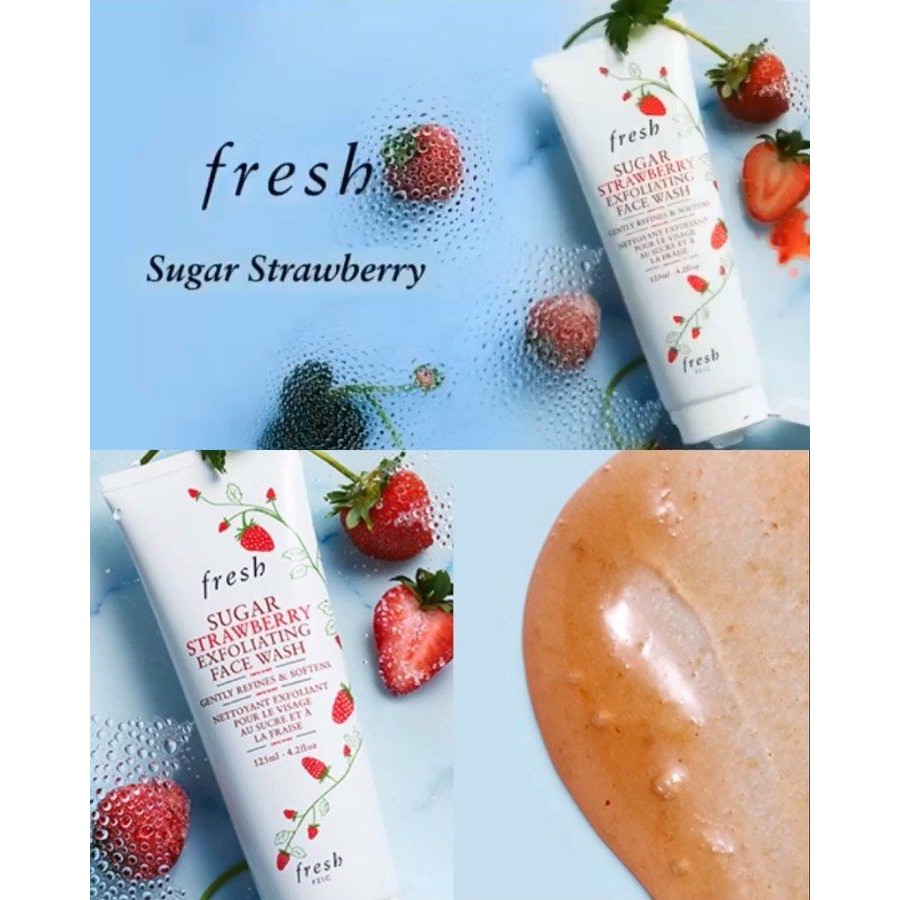 [ Minisize 20ml / 50ml ] Sữa rửa mặt tẩy da chết Fresh Sugar Strawberry Exfoliating Face Wash