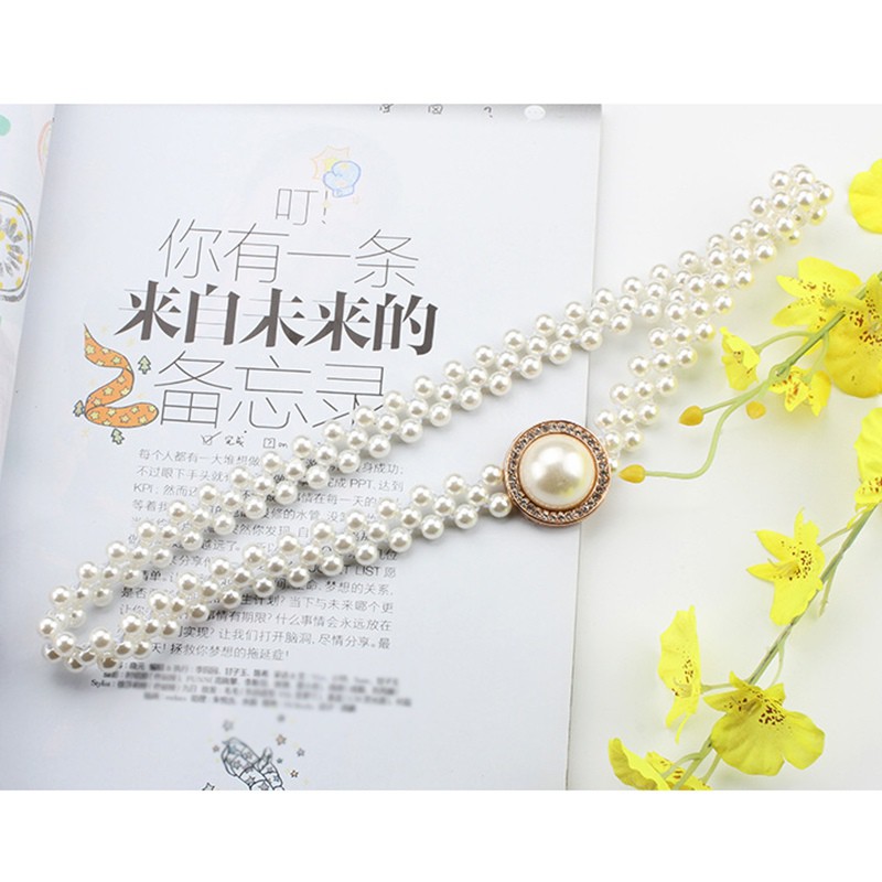 Thắt lưng nữ kiểu đính ngọc trai phong cách thanh lịch