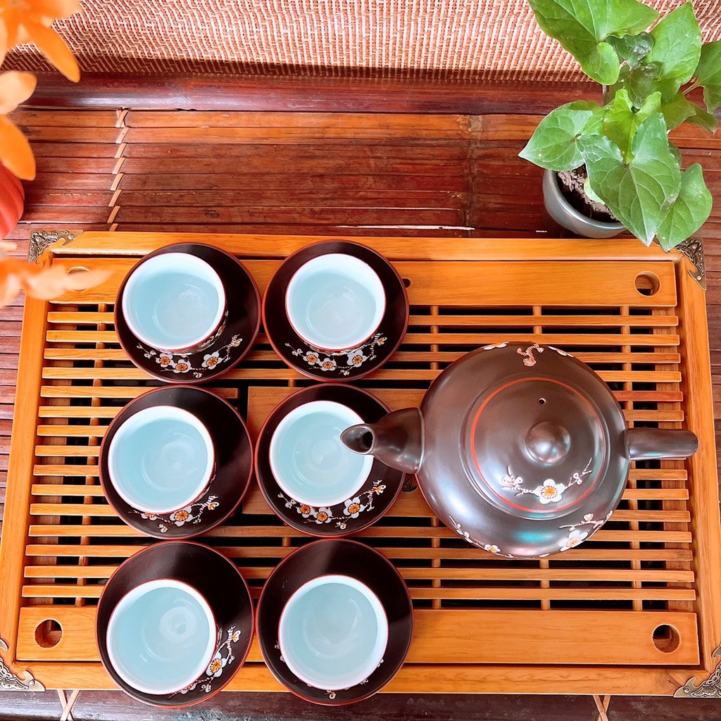 Bộ ấm chén uống trà⚡️BÁT TRÀNG⚡️Ấm trà, tách trà, ly men tử sa mẫu mới hàng đẹp cao cấp giá rẻ Ac-01.