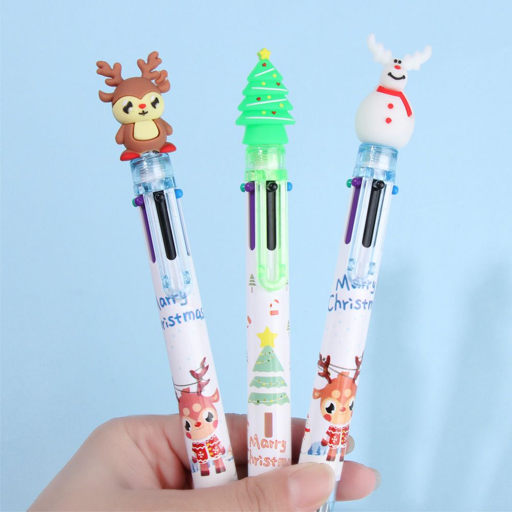 Bút Bi 6/10 Màu Họa Tiết Ông Già Noel Dễ Thương Dành Cho Học Sinh