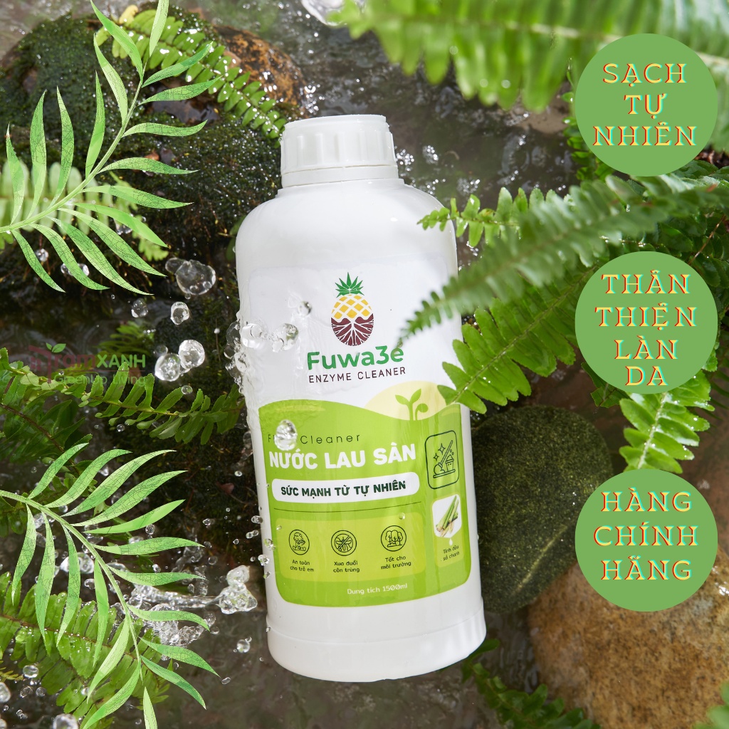 Nước lau sàn FUWA3E 1000ml và 1500ml hữu cơ organic khử mùi, đuổi muỗi, kiến diệt nấm mốc  hương quế hương sả chanh