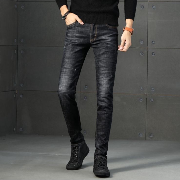 Quần Jeans Skinny Nam Ooki Chất Bò Quần Bò Nam Dáng Suông Co Giãn