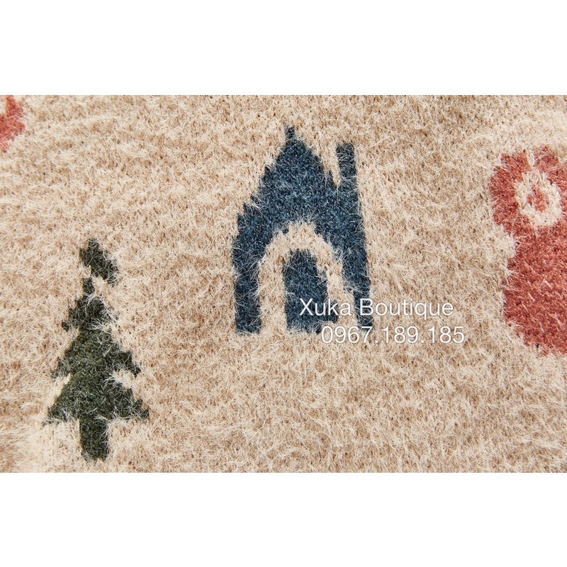 Áo Len Lông Thỏ Angou Siêu Mềm Giáng Sinh / Noel Bé Trai Bé Gái Từ 6 Đến 16Kg