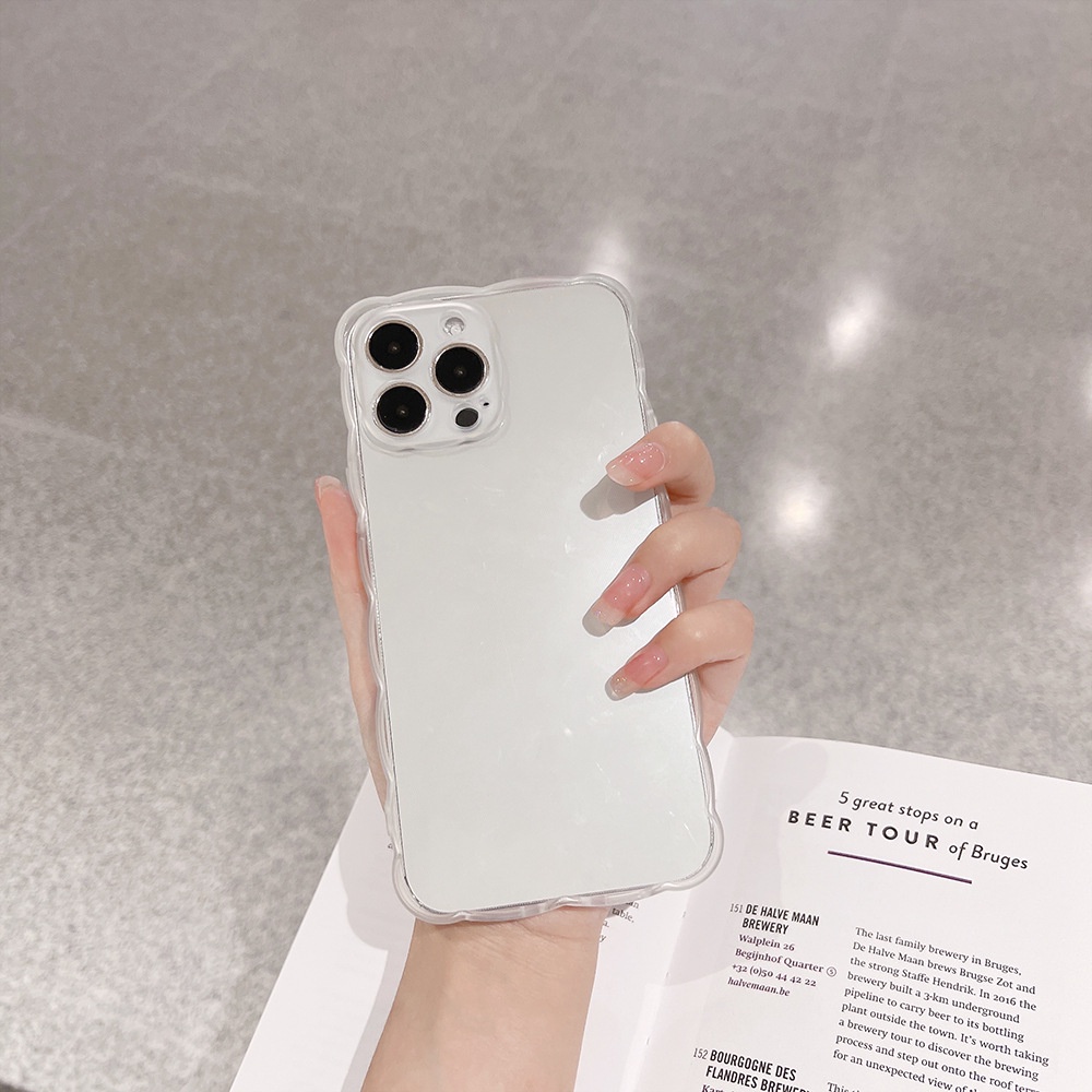 Ốp lưng iphone Ốp Điện Thoại Mềm Trong Suốt Chống Sốc Họa Tiết Gợn Sóng Cho iPhone 13Pro Max 12 11 Xs 8p X Xs Max/11/11ProMax/12/12PROMAX RK CASE-III