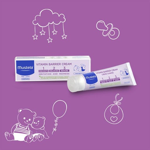 KEM DƯỠNG DA HỖ TRỢ ĐIỀU TRỊ, CHĂM SÓC VÀ NGĂN NGỪA HĂM TÃ DÀNH CHO VÙNG MẶC TÃ MUSTELA VITAMIN BARRIER CREAM CHÍNH HÃNG