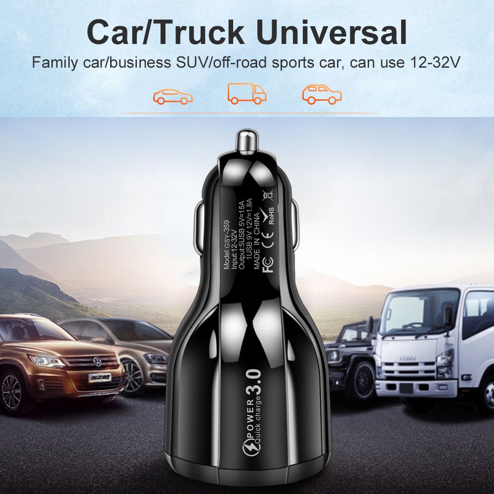 Củ sạc nhanh hỗ trợ 5 cổng USB chuẩn QC3.0 USB QC3.0 Mini 5V 9V 12V chất lượng cao dành cho xe hơi