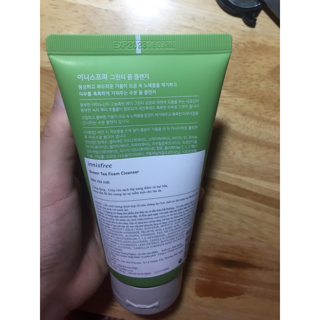 [Hàng nhập khẩu, CÓ TEM] Sữa rửa mặt Innisfree Green Tea Foam Cleanser 150ml - MnB Store