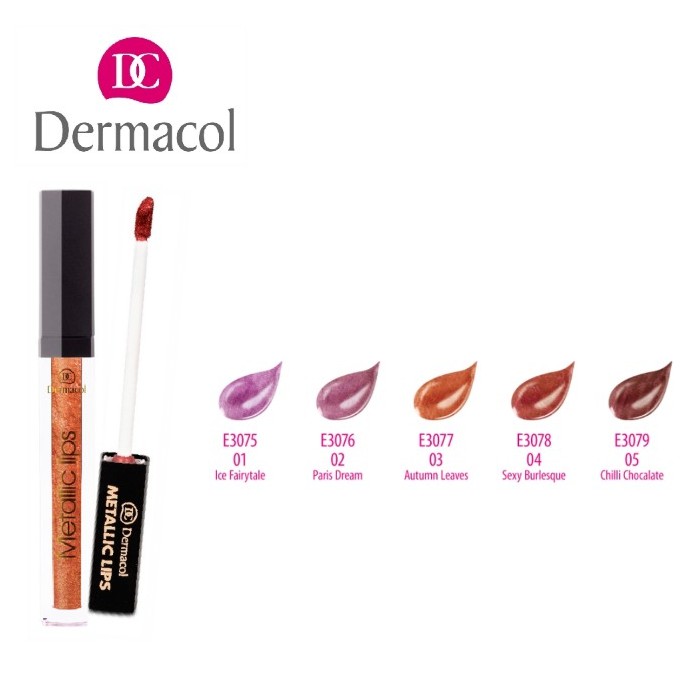 Son kem lì sắc màu kim loại cá tính Dermacol Metallic lips 8ml