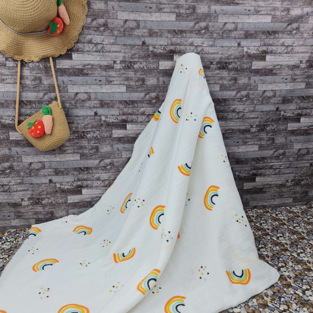 Vải Xô Muslin 2 lớp cao cấp - Các mẫu họa tiết dễ thương cho bé gái