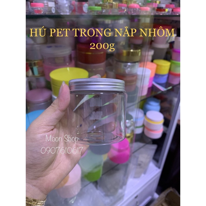 HỦ ĐỰNG KEM PET  NẮP NHÔM 200g