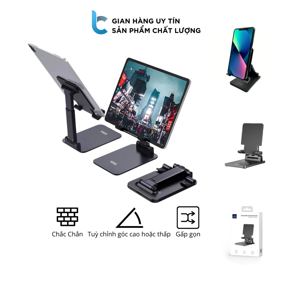 Stand/Giá Đỡ Kê Điện Thoại, Máy Tính Bảng, IPHONE, IPAD WIWU ZM104 Nhôm Tĩnh Điện Bền Màu, Có Thể Gấp Gọn