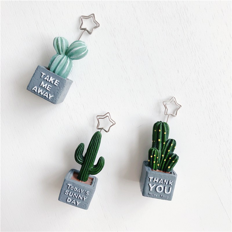 <24h Lô hàng> W&G Home decoration creative note holder photo clip northern European cactus green plant message holder clip desktop decoration | BigBuy360 - bigbuy360.vn