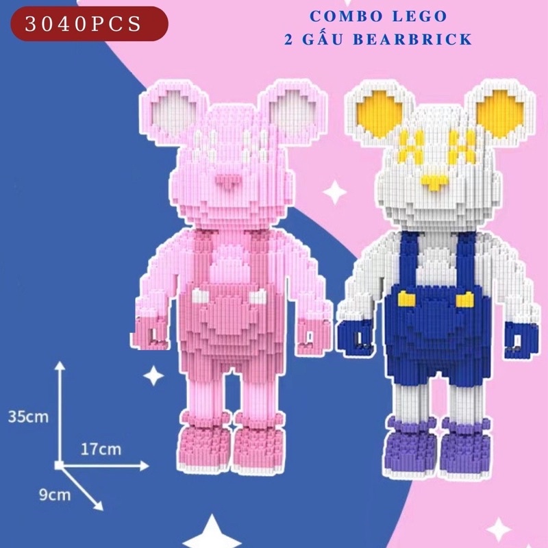 Combo mua 1 tặng 1 gấu lego bearbrick siêu hot