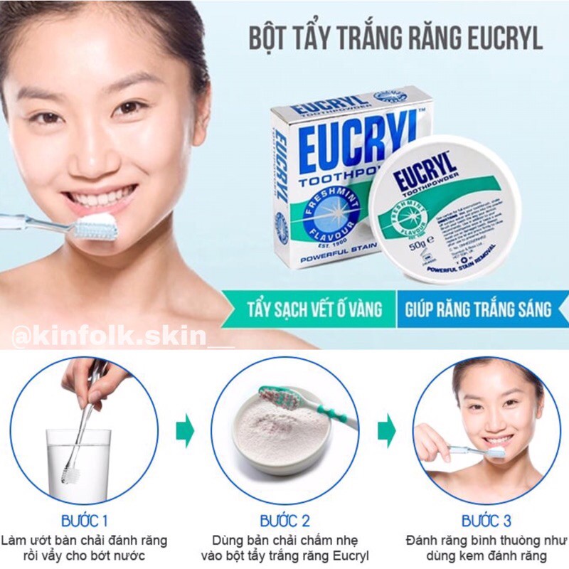 [𝗦𝗔𝗟𝗘]..::✨Bột Trắng Răng EUCRYL TOOTH POWDER 50G✨::..