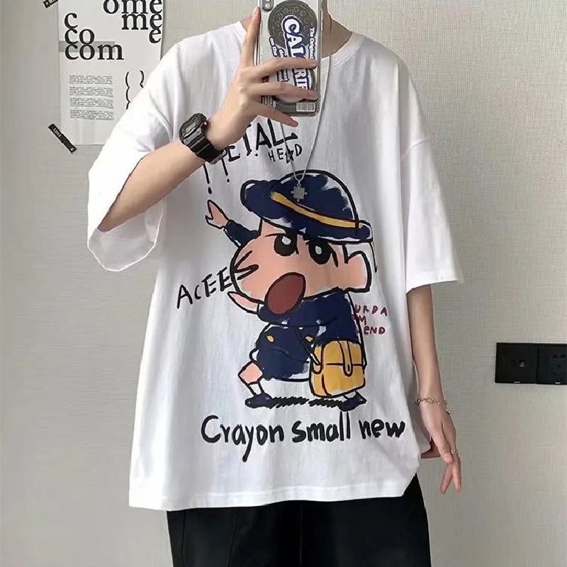 Áo Thun Dáng Rộng In Họa Tiết Hoạt Hình Phong Cách Nhật Bản Thời Trang Mùa Hè Cho Nam