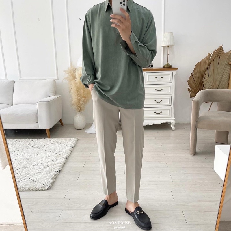 Sơ Mi Linen - Auber Half Open Shirt (8color)