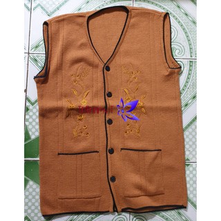 Áo len gile thêu hoa đẹp