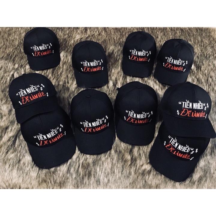 Nón Mũ lưỡi trai Unisex nam nữ thêu Tiền Nhiều Làm Gì làm từ vải 100% cotton thoáng khí