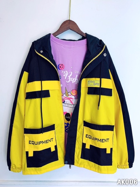 🌵 𝐓𝐡𝐞𝐔𝐥𝐳𝐳𝐚𝐧𝐠 🌵 006 Áo Khoác Kaki Đen-Vàng 2 Lớp. Bomber Jacket Siêu Hot Unisex Nam&Nữ Bán Sỉ | BigBuy360 - bigbuy360.vn