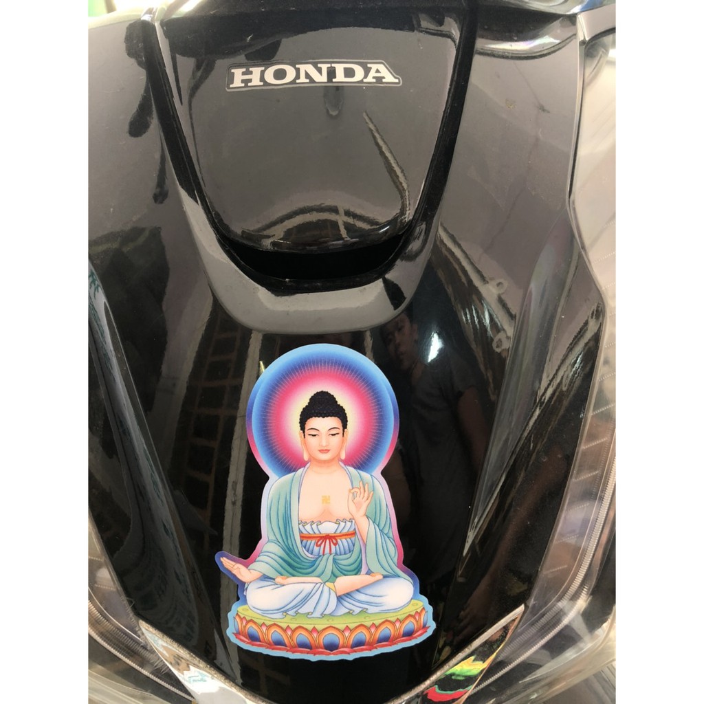 Bộ 5 miếng dán hình Phật dùng để trang trí nhà cửa, xe ô tô, xe máy, cầu may mắn bình an