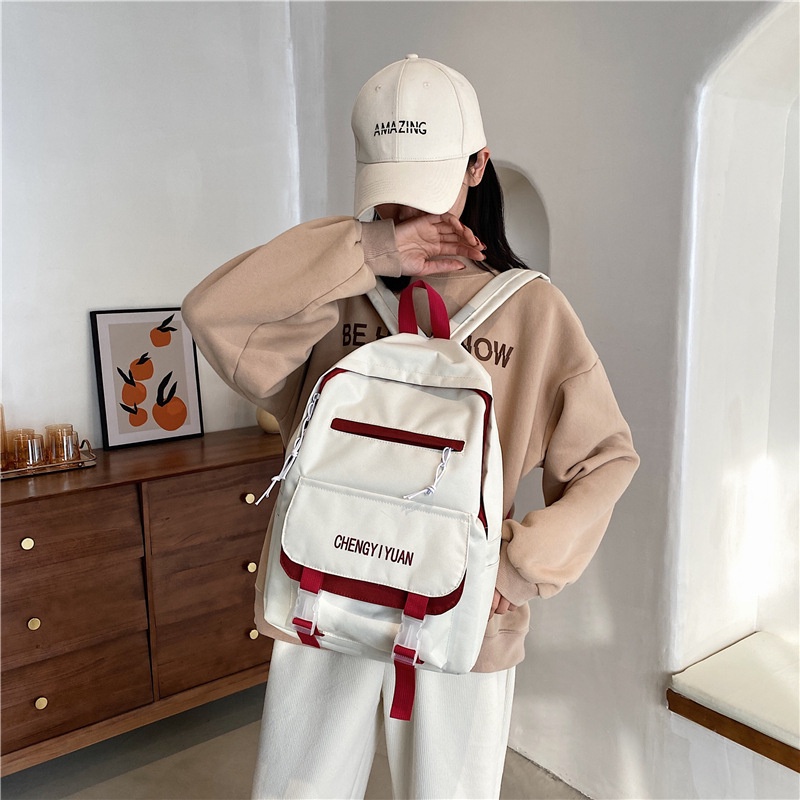Balo Ulzzang nam nữ vải xịn chống nước nhiều ngăn tiện dụng có ngăn đựng laptop đi học đi chơi