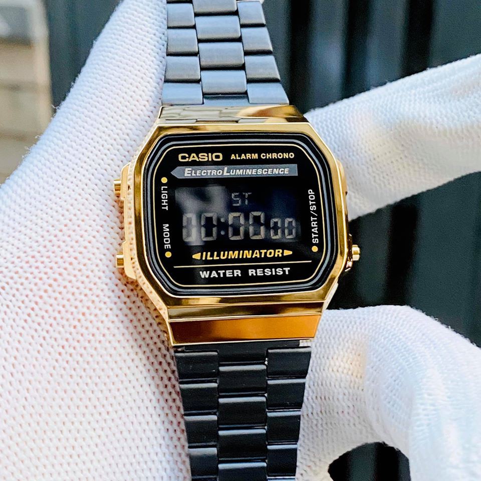 Đồng hồ nam Casio A168 Full Box cổ điển, chống nước, dây thép không gỉ, phong cách - haizz.shop | BigBuy360 - bigbuy360.vn