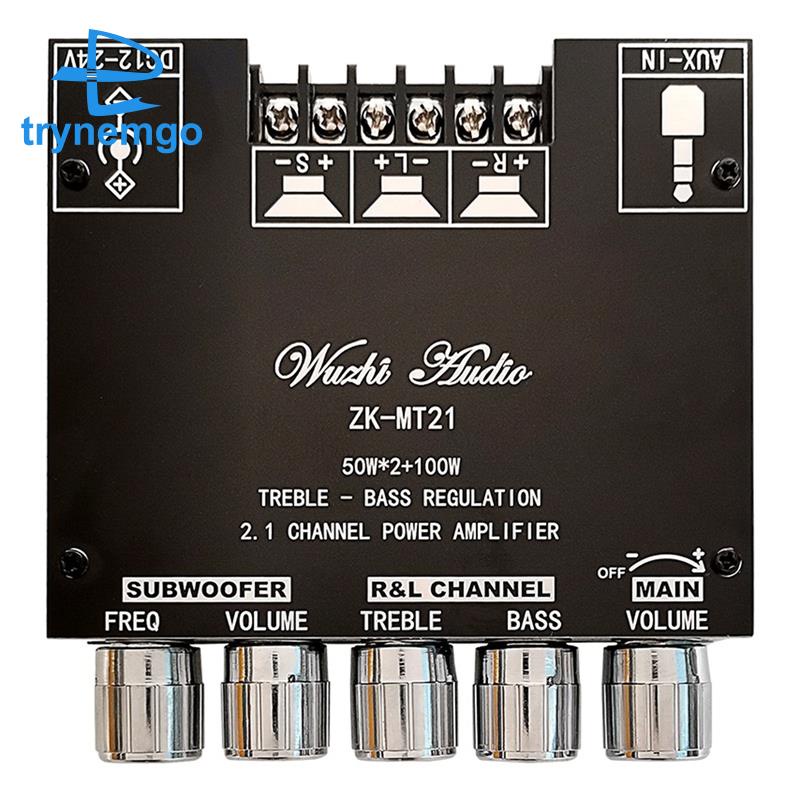 Bảng Mạch Khuếch Đại Âm Thanh Bluetooth 5.0 Zk-Mt21 Kênh 50wx2 + 100w