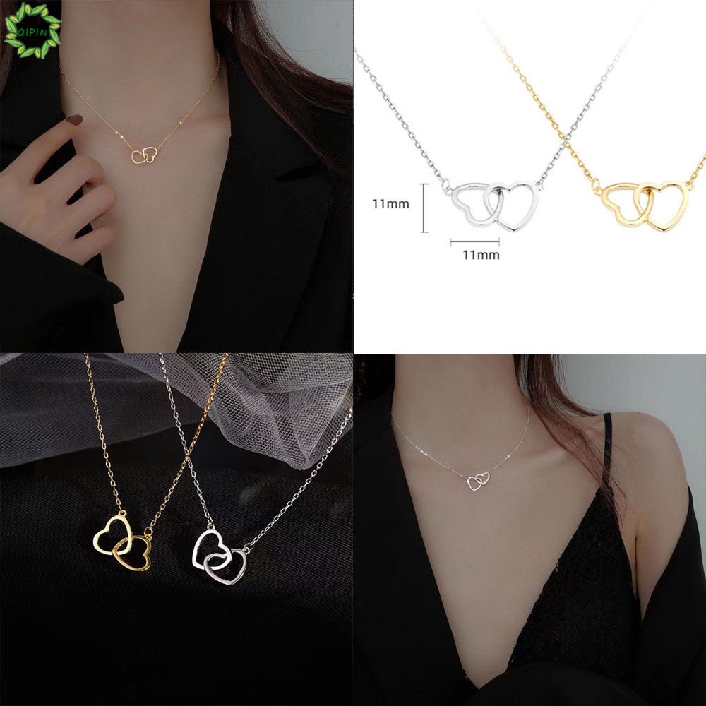 Vòng cổ mặt hình trái tim phong cách Hàn Quốc đơn giản tùy chọn màu sắc