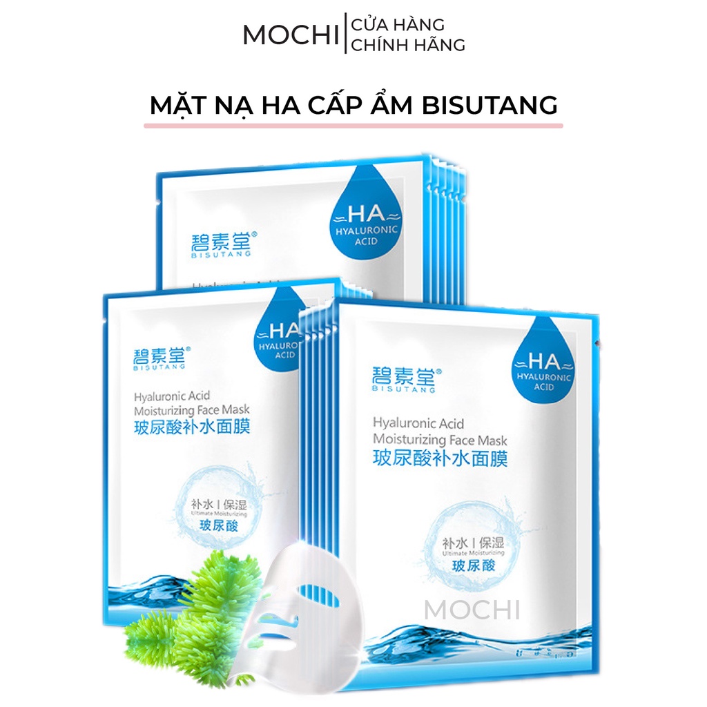 Mặt Nạ Giấy HA Cấp Ẩm l Dưỡng Trắng Da l Ngừa Mụn Từ Tảo Biển l Trà Xanh Mask Đắp Mặt Bisutang Nội Địa Trung MOCHI SHOP