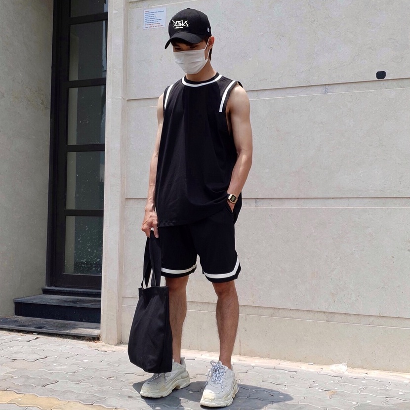 Áo thun tanktop DATINO bo cổ viền vai dệt cực xịn, chất vải 100% cotton 2 chiều mát mẻ