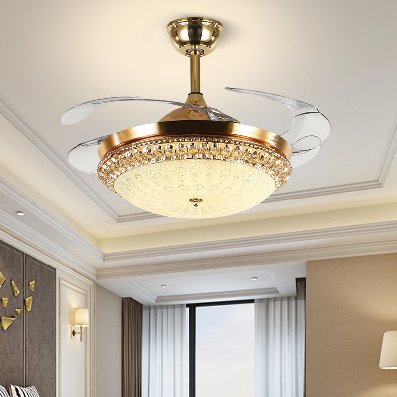 Đèn quạt MONSKY PHILOMENA cánh cụp xòe hiện đại, động cơ chạy siêu êm, siêu mát