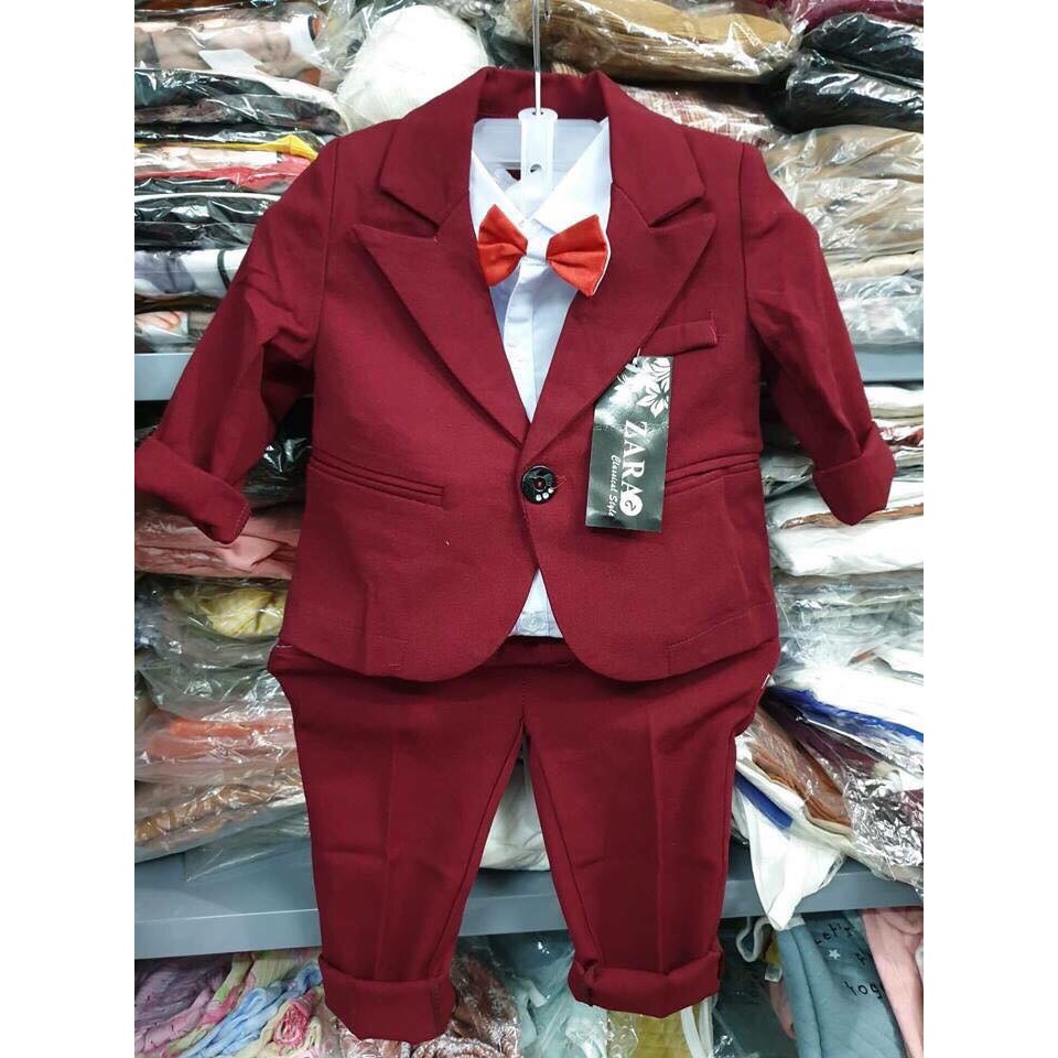 Set bộ Vest sang trọng cho bé trai (áo sơ mi, áo vest và quần) - BVN