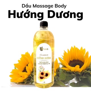 Dầu Massage Body Hướng Dương ACENA 1000ml Không Mùi, Tăng Độ Nhớt, Nhiều Vitamin E Dưỡng Ẩm Da