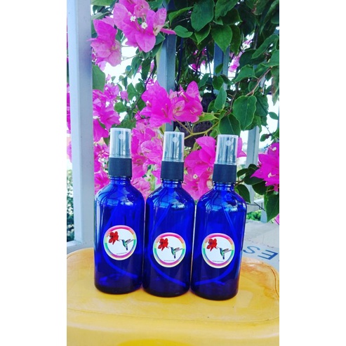 Chai thủy tinh xanh (Thái dương lam thủy 100ml dạng xịt) có kèm logo