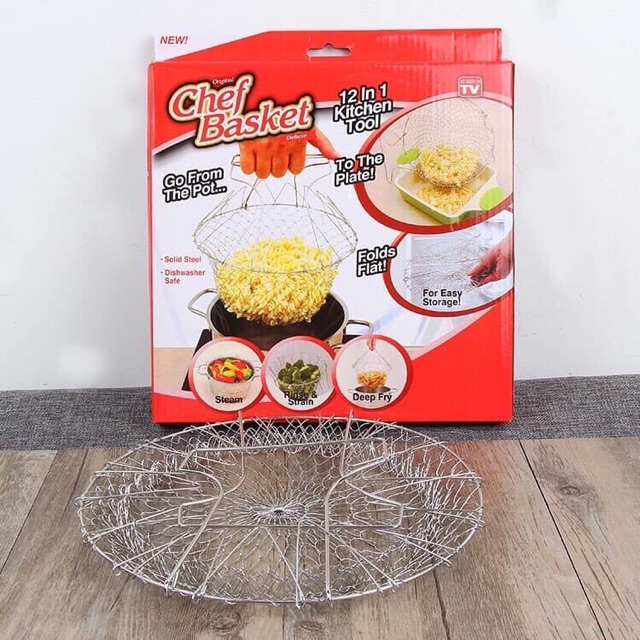 Rổ nhúng luộc, chiên và vớt đồ ăn CHEF BASKET tiện dụng