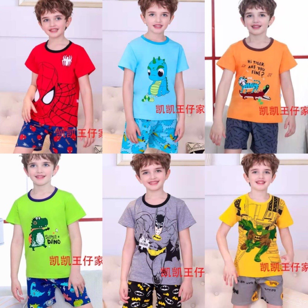 (Xả, thanh lý) Bộ cộc tay bé trai 8-25kg - Bộ cotton Quảng Châu xuất hàn Kaikai Cộc tay 0-4 tuổi